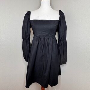 REFORMATION Michaela Dress 6 Milkmaid Long Balloon Sleeves Black‎ Graduation